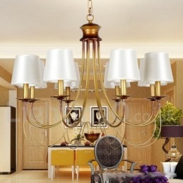 Lustre à 8 lumières de style méditerranéen rustique et contemporain moderne de style bougie