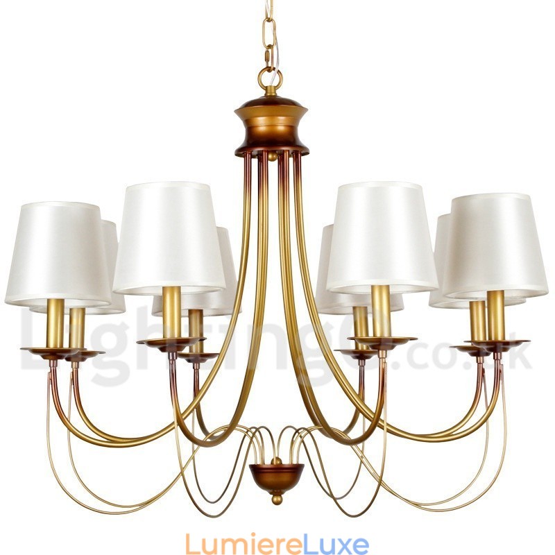 Lustre à 8 lumières de style méditerranéen rustique et contemporain moderne de style bougie