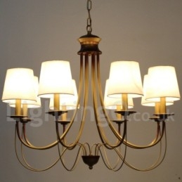 Lustre à 8 lumières de style méditerranéen rustique et contemporain moderne de style bougie