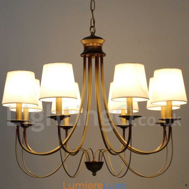 Lustre à 8 lumières de style méditerranéen rustique et contemporain moderne de style bougie