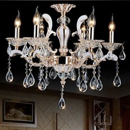 Lampes suspendues en cristal de luxe de style européen en alliage de zinc