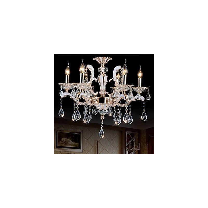 Lampes suspendues en cristal de luxe de style européen en alliage de zinc