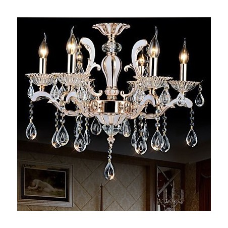 Lampes suspendues en cristal de luxe de style européen en alliage de zinc Lampes suspendues en cristal de luxe de style européen en alliage de zinc