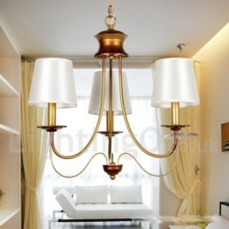 Lustre à 3 lumières de style méditerranéen rustique et contemporain moderne de style bougie