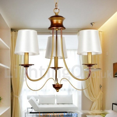 Lustre à 3 lumières de style méditerranéen rustique et contemporain moderne de style bougie