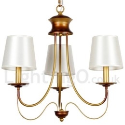 Lustre à 3 lumières de style méditerranéen rustique et contemporain moderne de style bougie