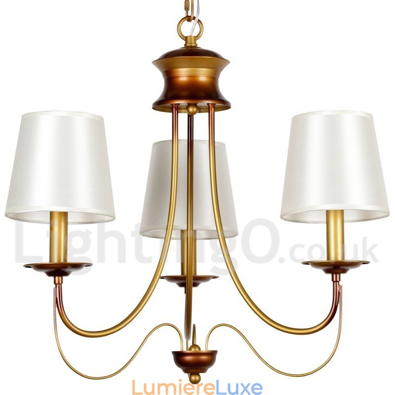 Lustre à 3 lumières de style méditerranéen rustique et contemporain moderne de style bougie