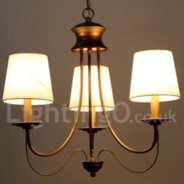 Lustre à 3 lumières de style méditerranéen rustique et contemporain moderne de style bougie