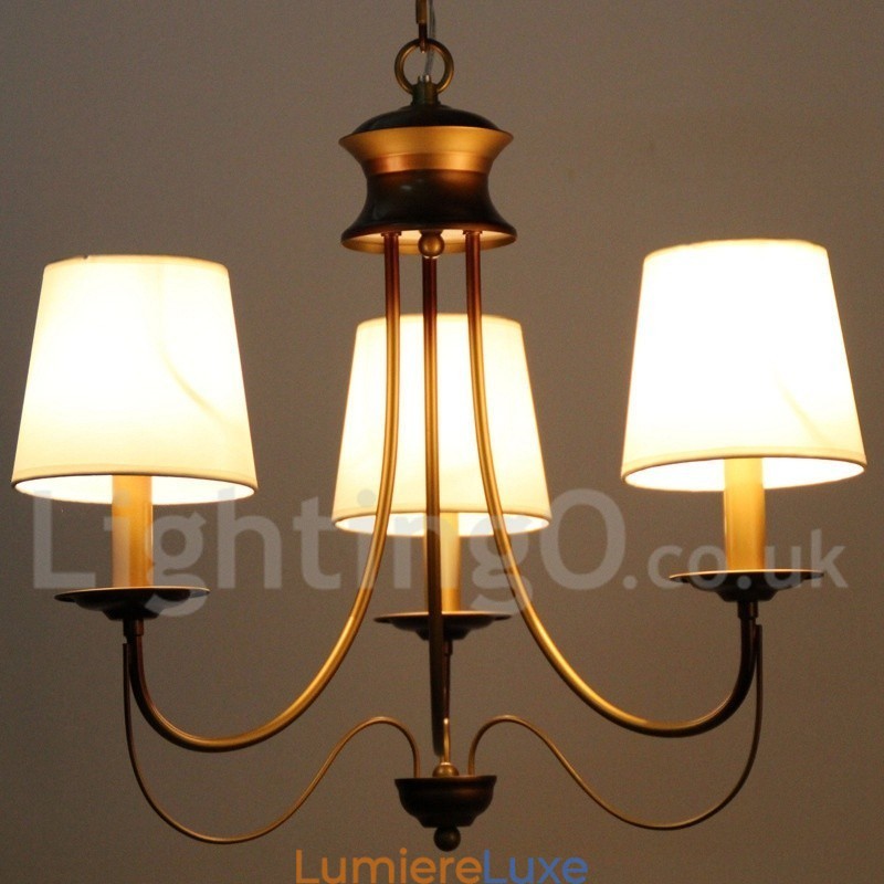 Lustre à 3 lumières de style méditerranéen rustique et contemporain moderne de style bougie