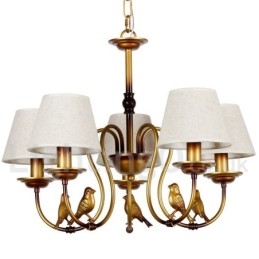 Lustre à 5 lumières de style bougie rétro rustique contemporain moderne