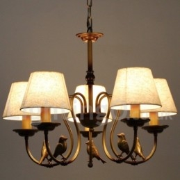Lustre à 5 lumières de style bougie rétro rustique contemporain moderne