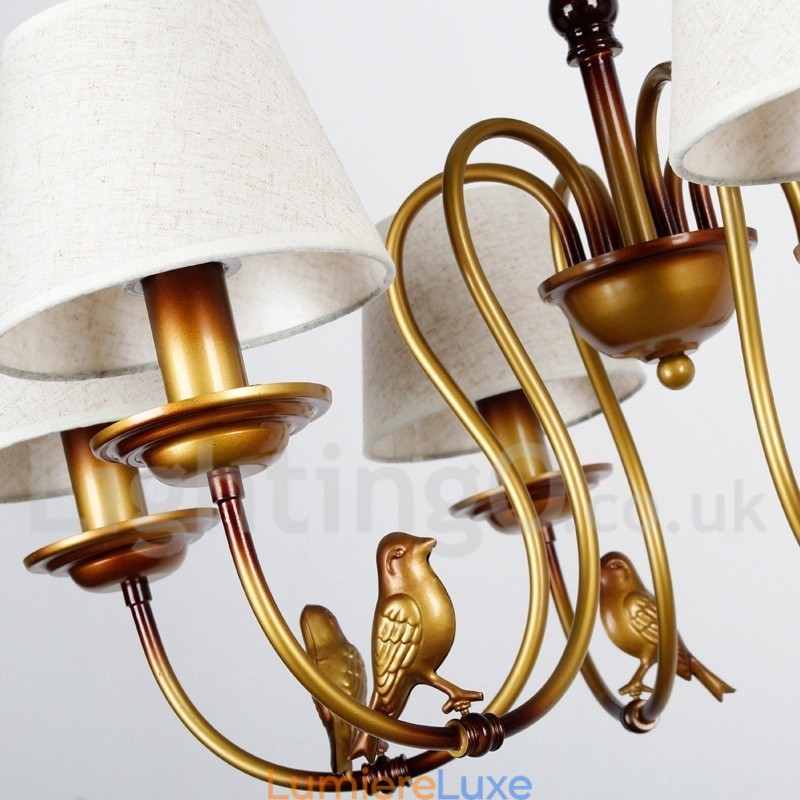 Lustre à 5 lumières de style bougie rétro rustique contemporain moderne