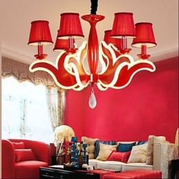 Lustre en acrylique rouge Creative Garden Lights