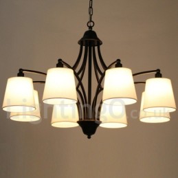 Lustre rustique rétro contemporain à 8 lumières de style bougie
