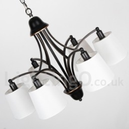 Lustre rustique rétro contemporain à 8 lumières de style bougie