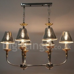 Lustre moderne contemporain à 6 lumières de style bougie chromé