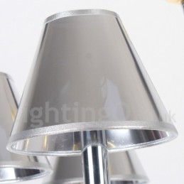 Lustre moderne contemporain à 6 lumières de style bougie chromé