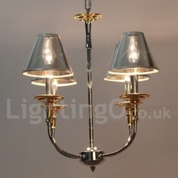 Lustre moderne contemporain à 4 lumières de style bougie chromé