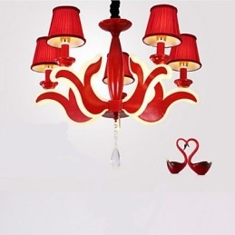 Lustre en acrylique rouge Creative Garden Lights