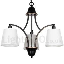 Lustre rustique rétro contemporain à 3 lumières de style bougie
