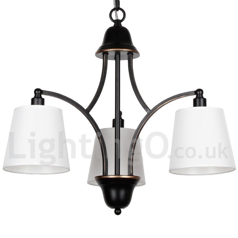 Lustre rustique rétro contemporain à 3 lumières de style bougie