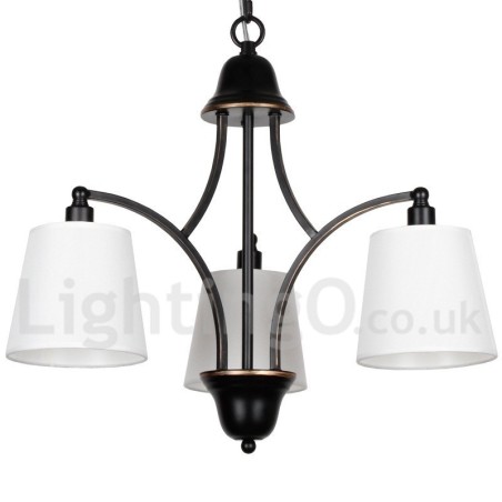 Lustre rustique rétro contemporain à 3 lumières de style bougie