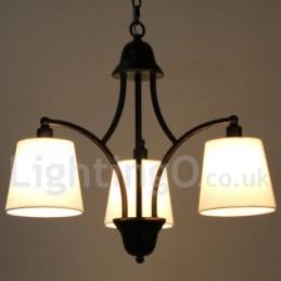Lustre rustique rétro contemporain à 3 lumières de style bougie