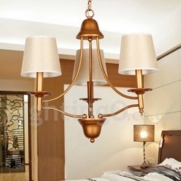 Lustre à 3 lumières de style méditerranéen rétro rustique avec bougies