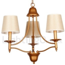 Lustre à 3 lumières de style méditerranéen rétro rustique avec bougies