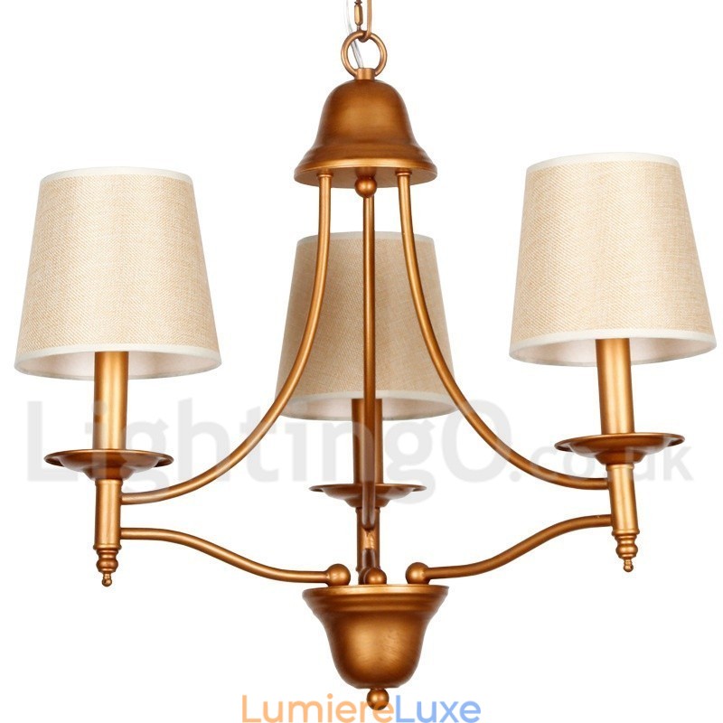 Lustre à 3 lumières de style méditerranéen rétro rustique avec bougies