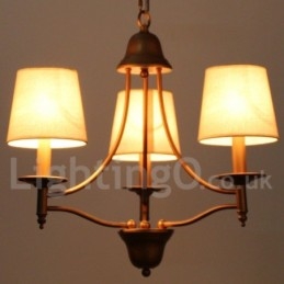 Lustre à 3 lumières de style méditerranéen rétro rustique avec bougies
