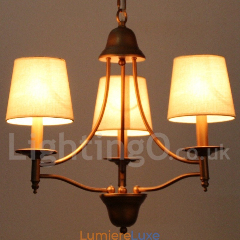 Lustre à 3 lumières de style méditerranéen rétro rustique avec bougies