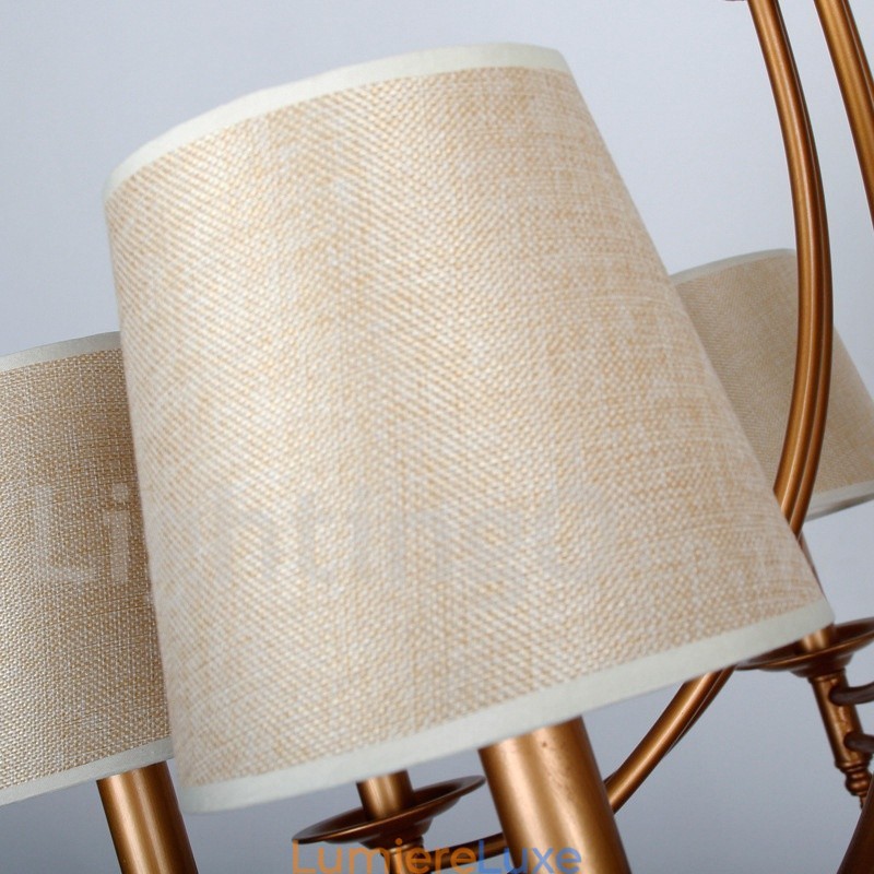 Lustre à 3 lumières de style méditerranéen rétro rustique avec bougies