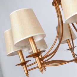 Lustre à 3 lumières de style méditerranéen rétro rustique avec bougies