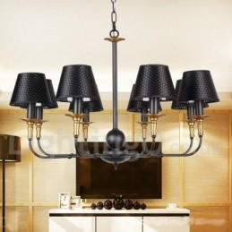 Lustre rétro rustique à 8 lumières de style bougie