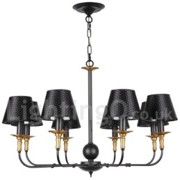 Lustre rétro rustique à 8 lumières de style bougie