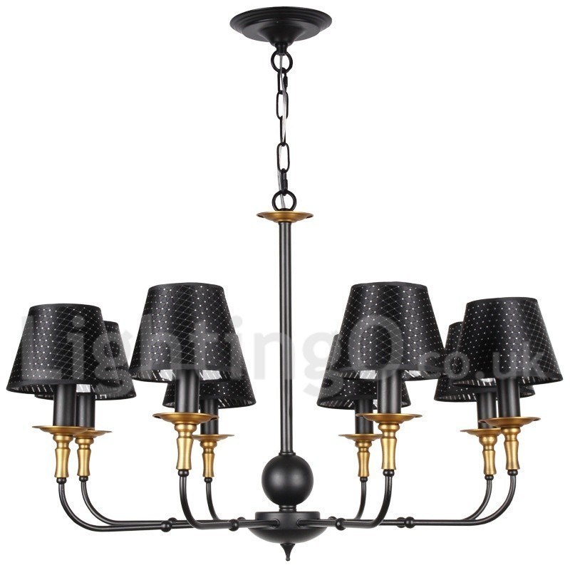 Lustre rétro rustique à 8 lumières de style bougie