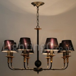 Lustre rétro rustique à 8 lumières de style bougie