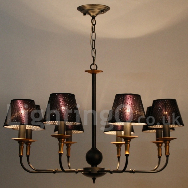 Lustre rétro rustique à 8 lumières de style bougie