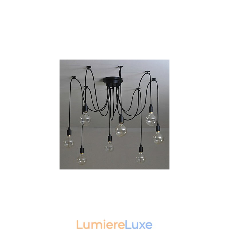 Lustre suspendu à 8 lumières, style traditionnel, classique et rétro, en métal