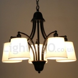 Lustre rustique rétro contemporain à 5 lumières de style bougie
