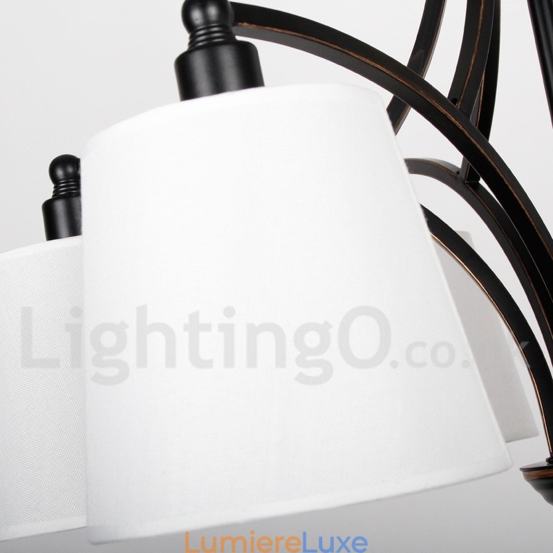 Lustre rustique rétro contemporain à 5 lumières de style bougie