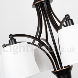 Lustre rustique rétro contemporain à 5 lumières de style bougie