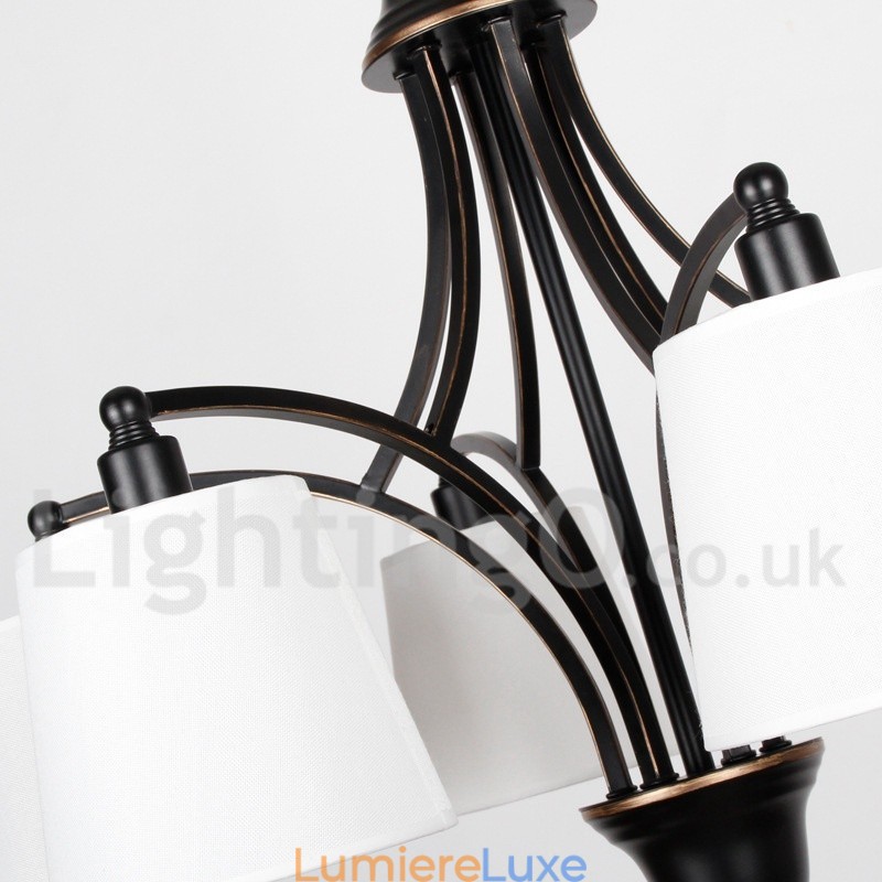 Lustre rustique rétro contemporain à 5 lumières de style bougie