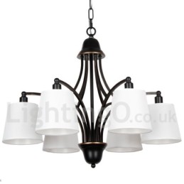 Lustre rustique rétro contemporain à 6 lumières de style bougie