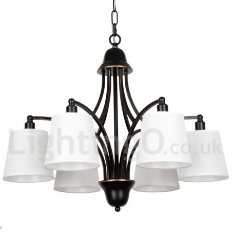 Lustre rustique rétro contemporain à 6 lumières de style bougie Lustre rustique rétro contemporain à 6 lumières de style bougie