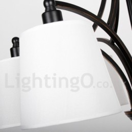 Lustre rustique rétro contemporain à 6 lumières de style bougie