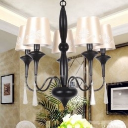 Lustre à 5 lumières de style méditerranéen en forme de bougie