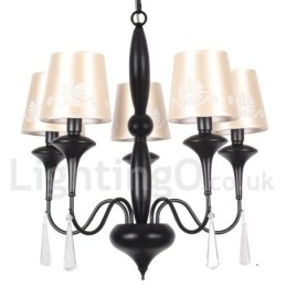 Lustre à 5 lumières de style méditerranéen en forme de bougie