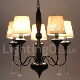 Lustre à 5 lumières de style méditerranéen en forme de bougie